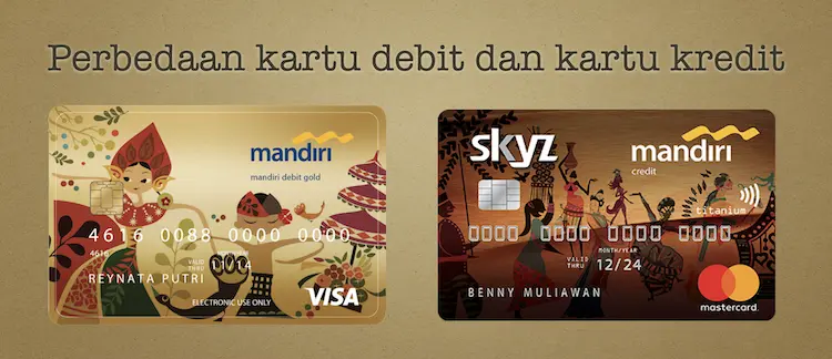 Gambar kartu debit dan kartu kredit Mandiri